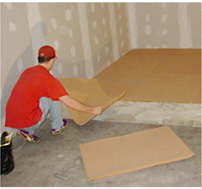 Cork underlayment installation